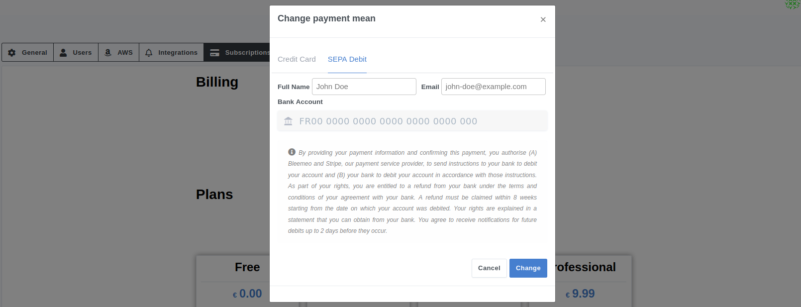 Payment Mean Bleemeo Documentation