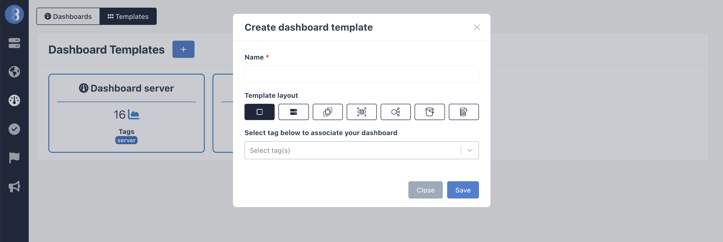 create dashboard templates