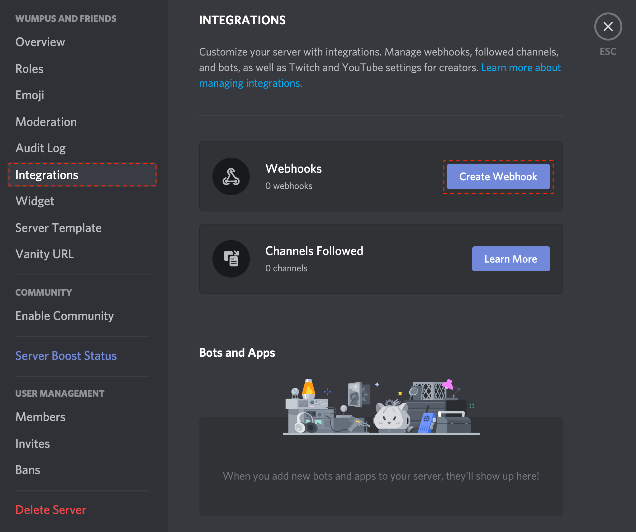 Configuring an incoming webhook in Discord 1