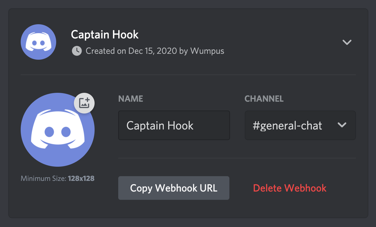 Configuring an incoming webhook in Discord 2