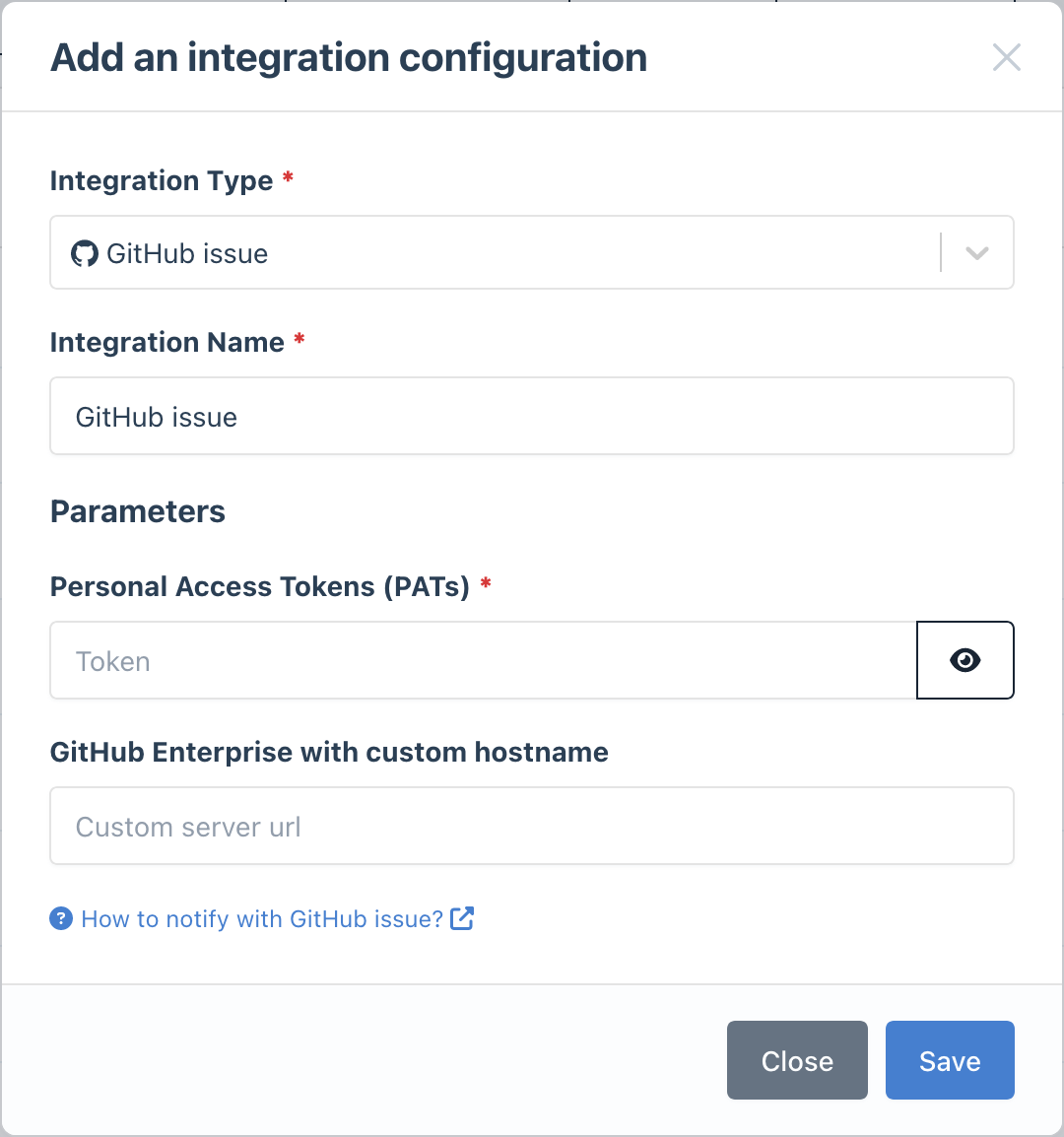 Screenshot GitHub integration