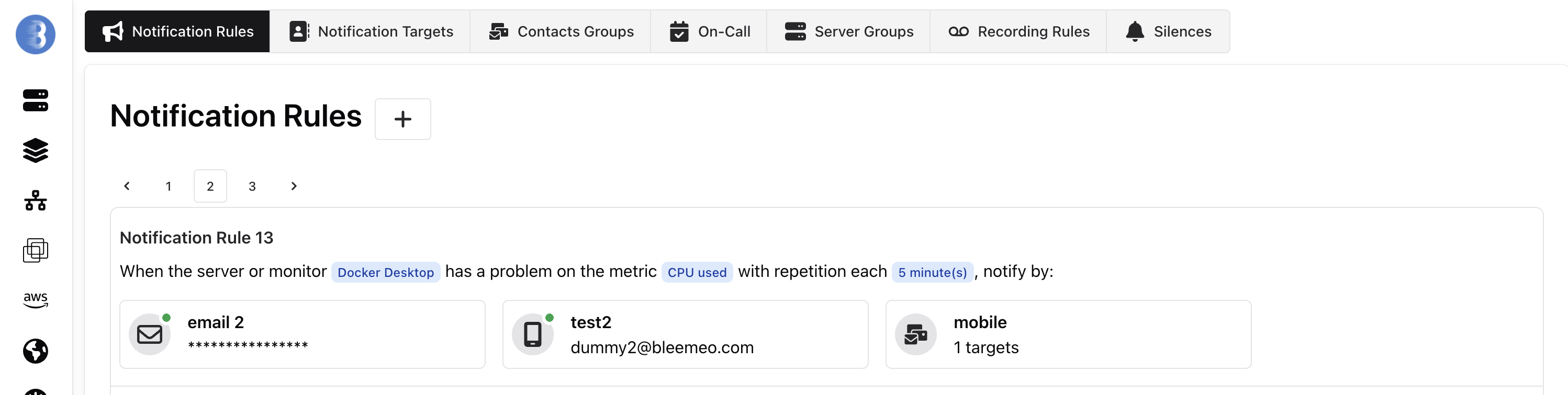 default notification