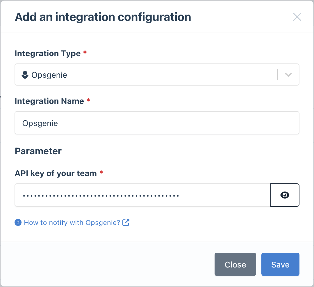 Configure Opsgenie integration in Bleemeo