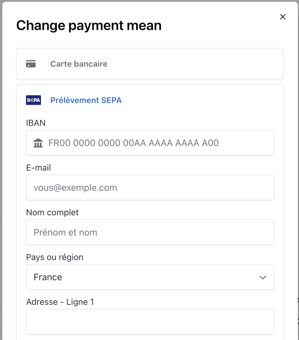 Add sepa debit
