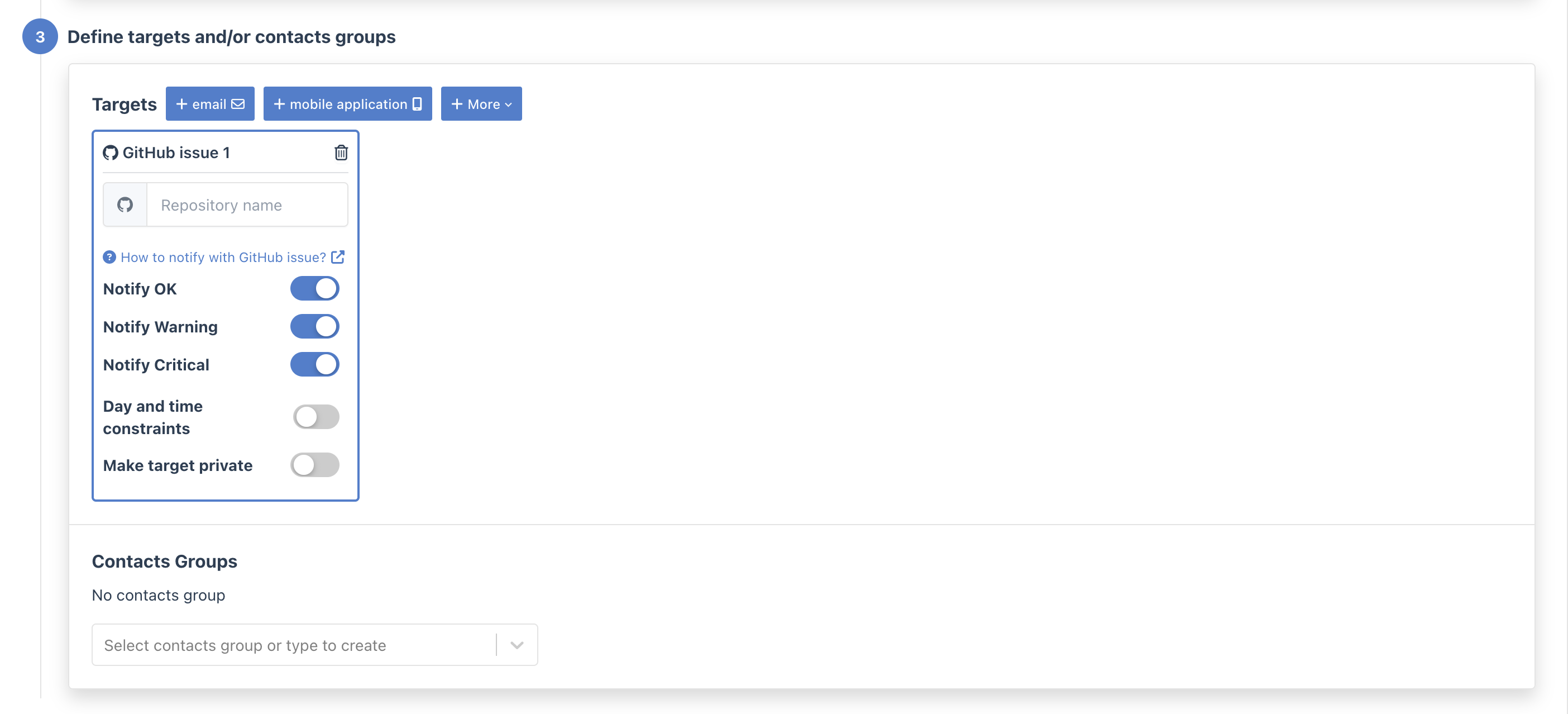 GitHub notification rule