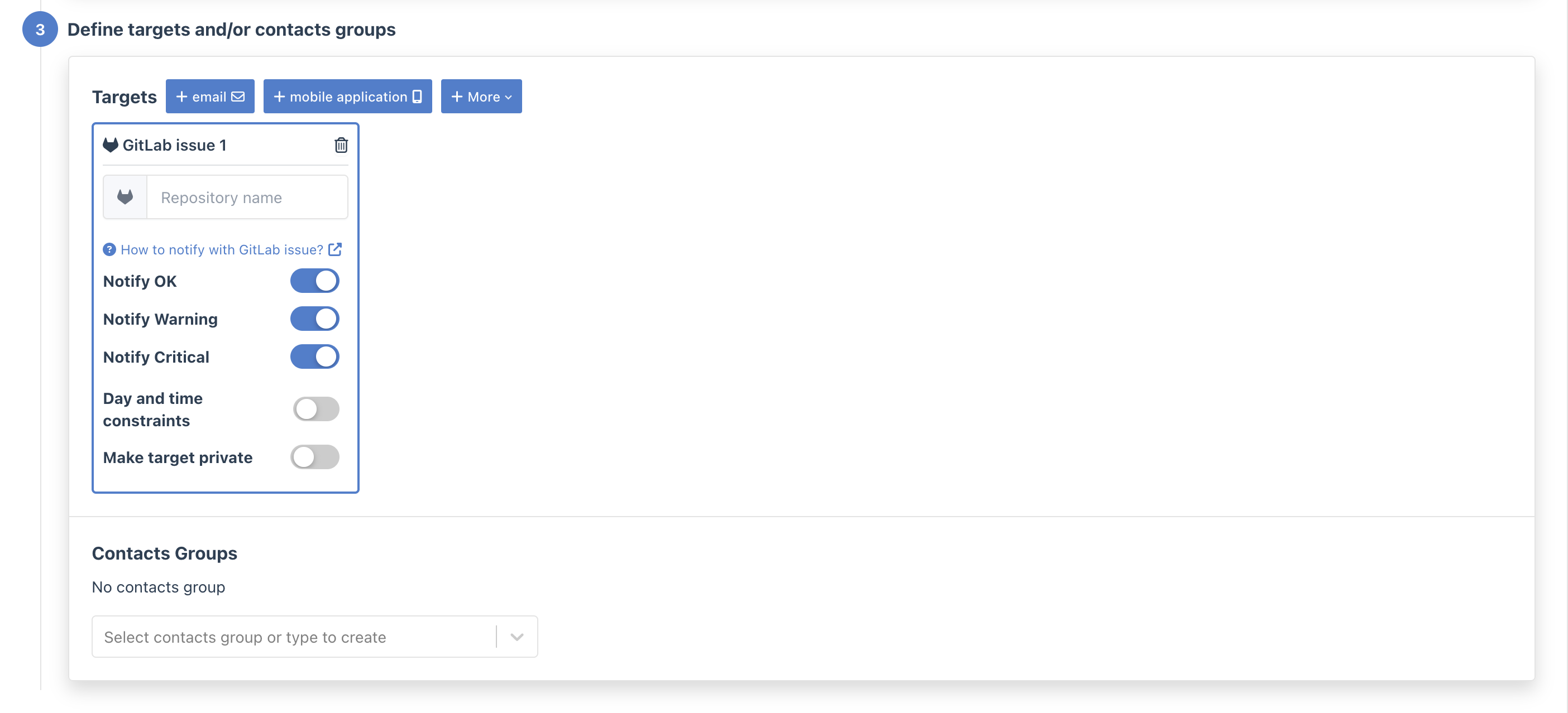 GitLab notification rule