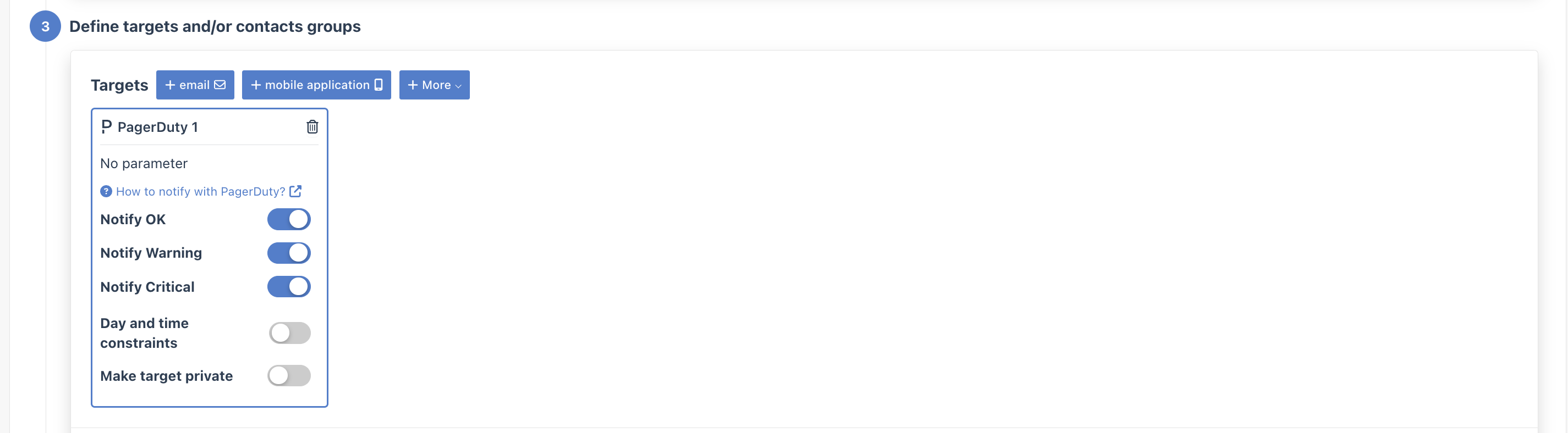 PagerDuty notification rule