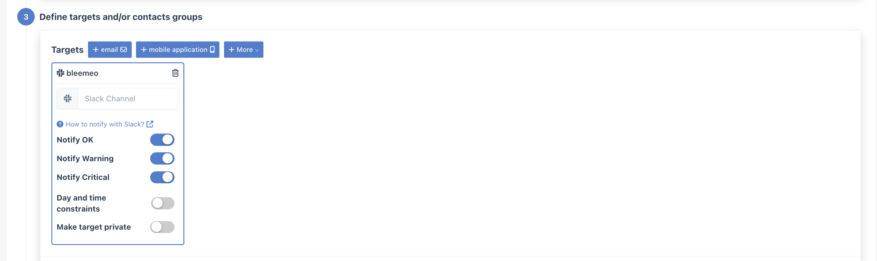 Configure Slack channel in Bleemeo