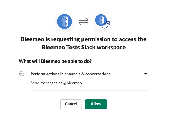 Authorize Bleemeo Slack app