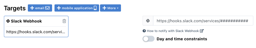 Slack webhook notification