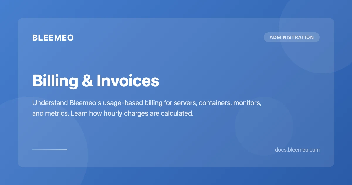 Billing & Invoices | Bleemeo Documentation