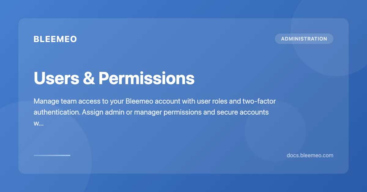 Users & Permissions | Bleemeo Documentation