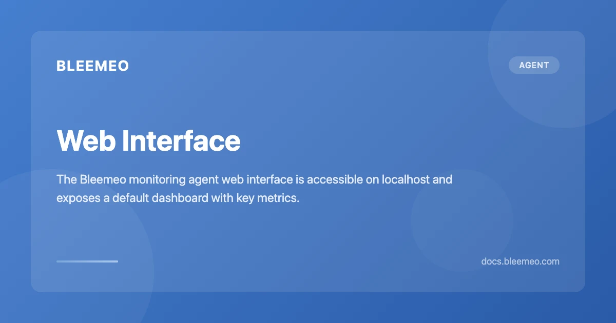 Web Interface | Bleemeo Documentation