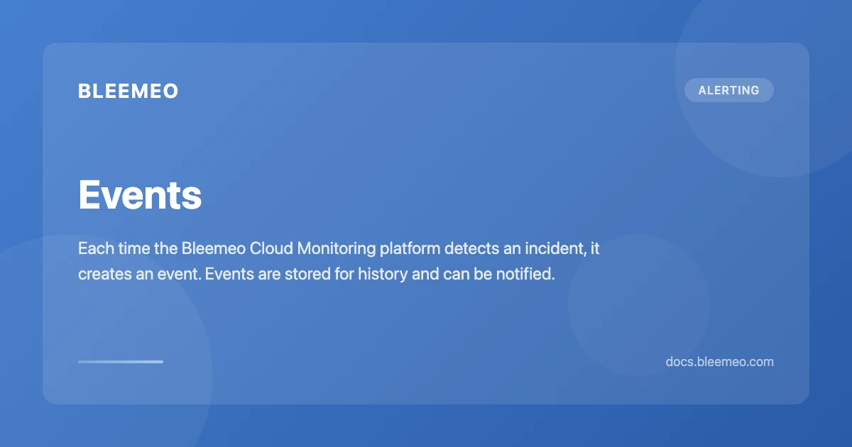 Events | Bleemeo Documentation
