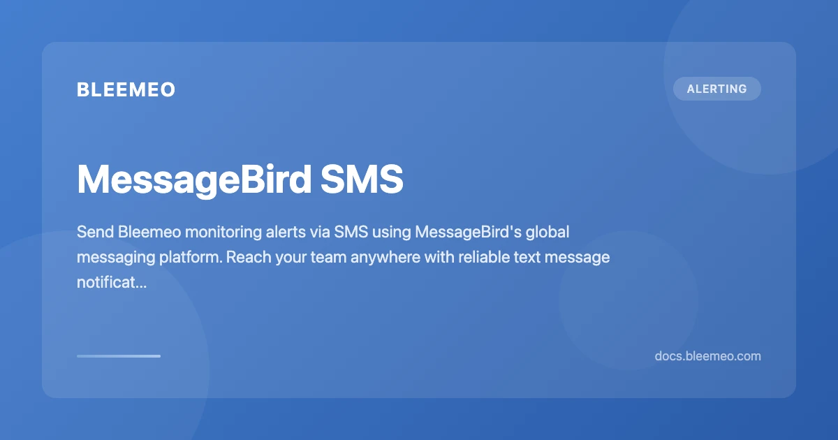 MessageBird SMS | Bleemeo Documentation