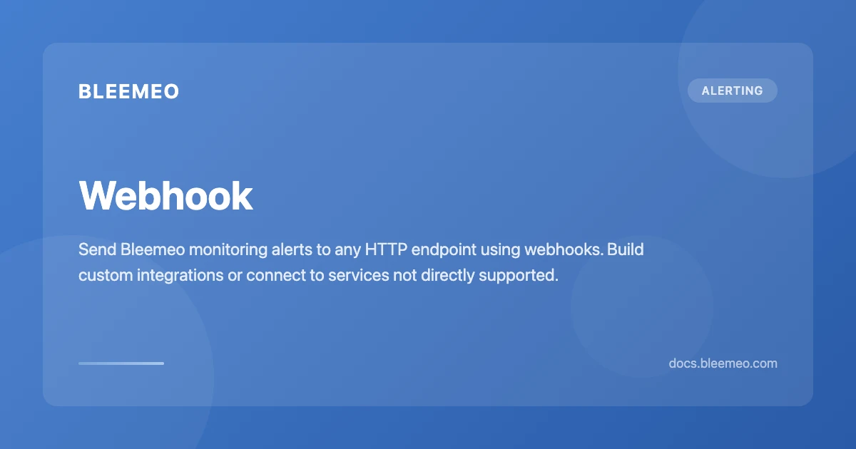 Webhook | Bleemeo Documentation
