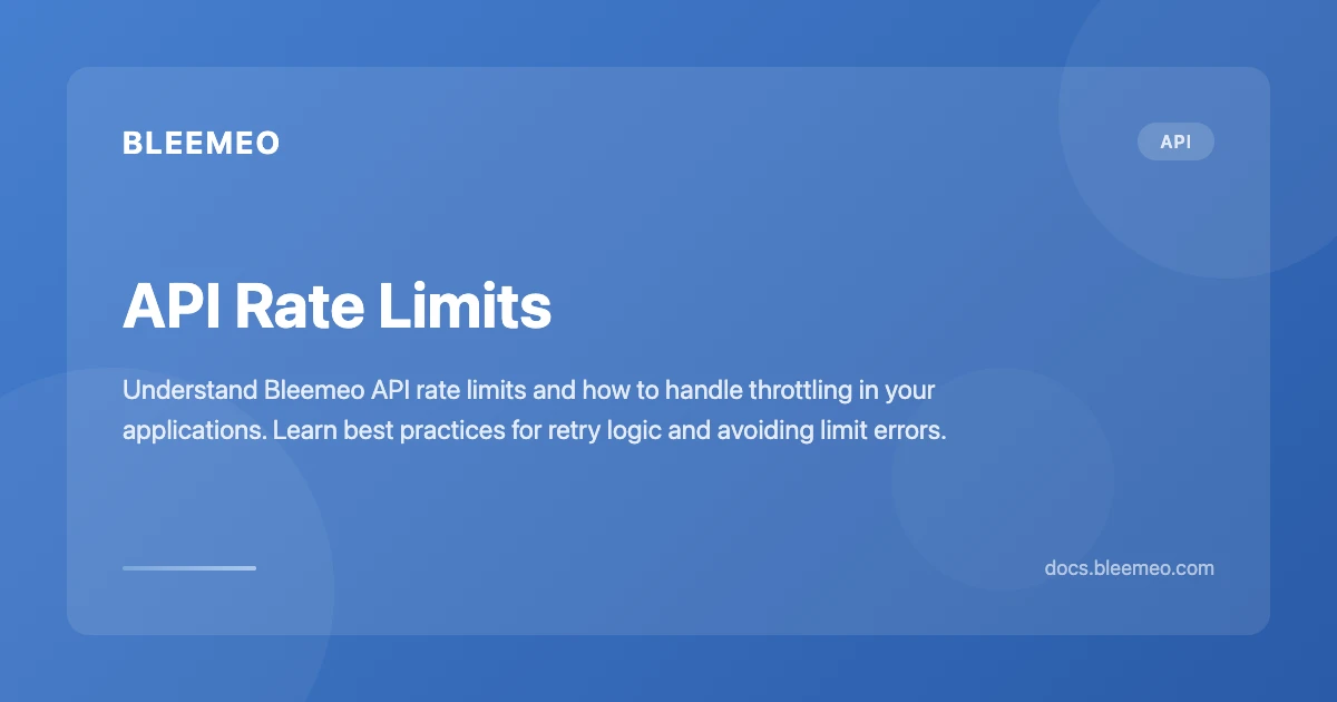 API Rate Limits | Bleemeo Documentation