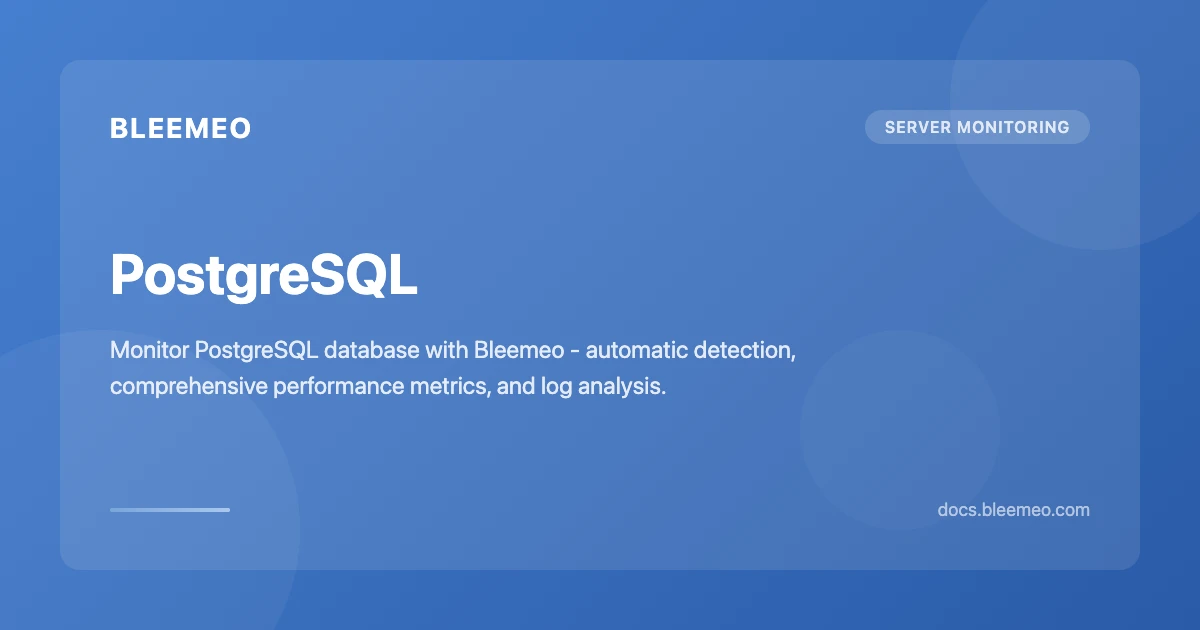 PostgreSQL | Bleemeo Documentation